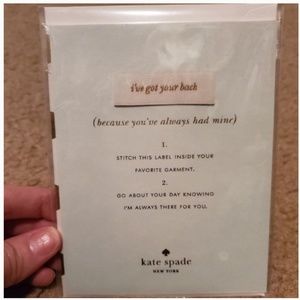 ISO kate spade sew in label card ive got your back